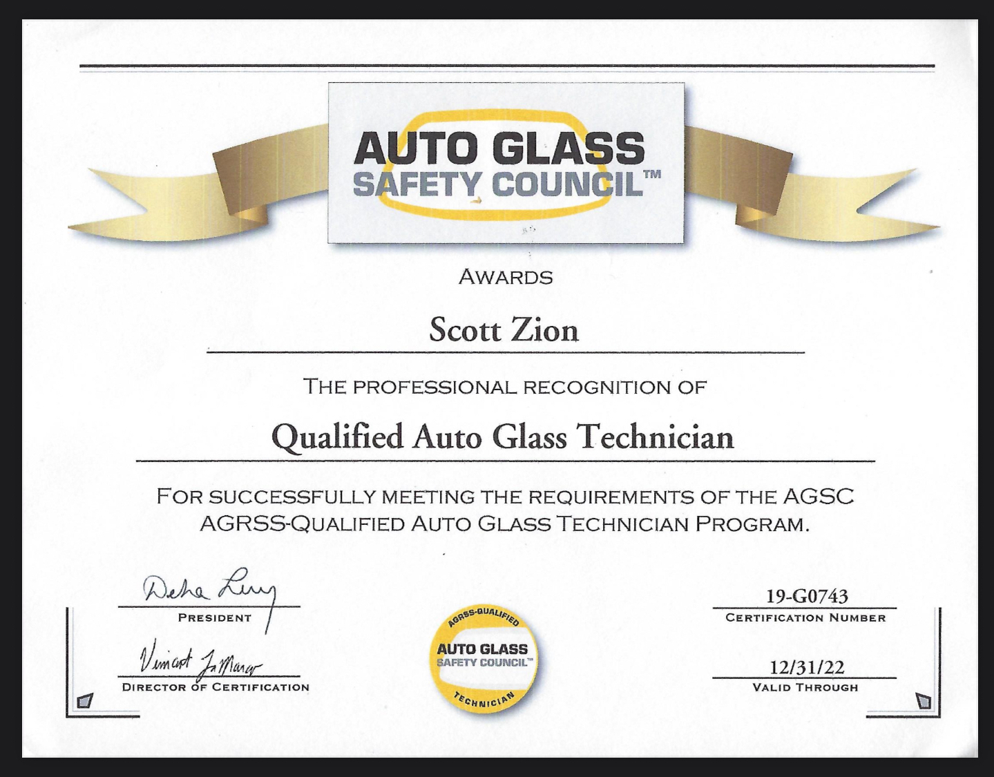 AGSC Certified